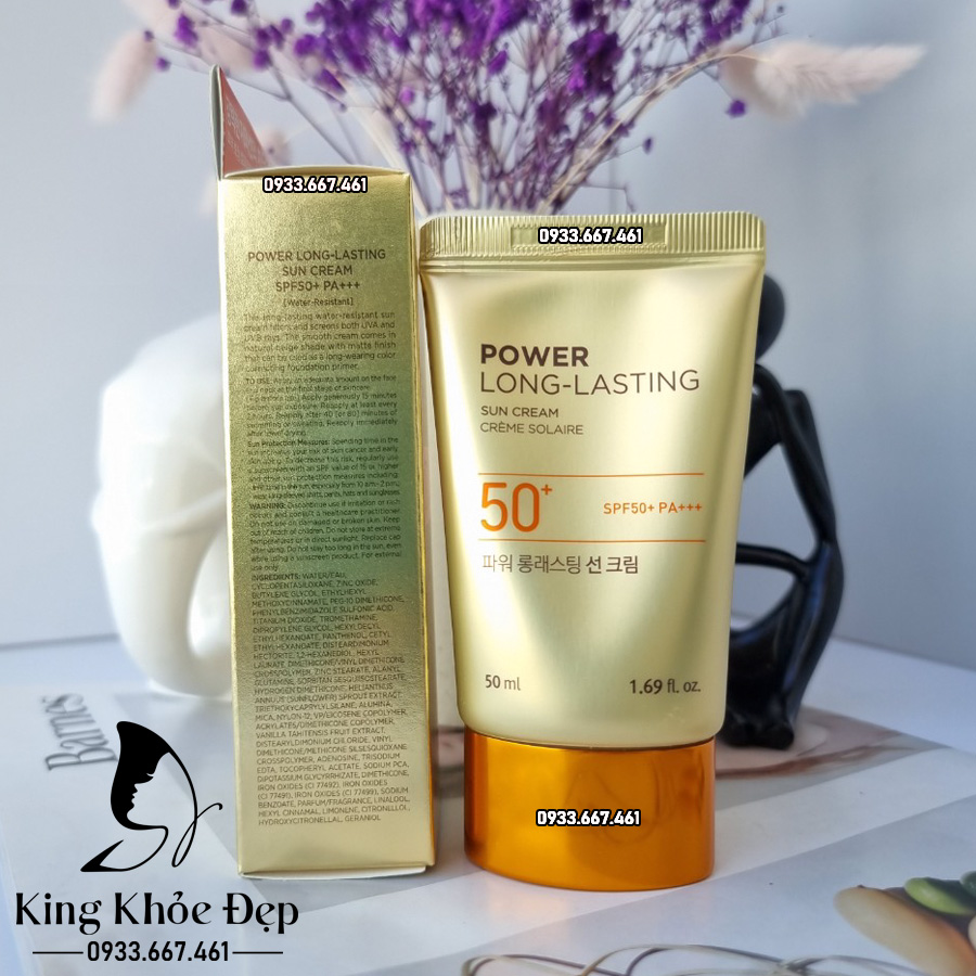 Kem Chống Nắng Power Long Lasting Sun Cream SPF50+ PA+++ – Chống Nắng Lâu Trôi, Bảo Vệ Da Toàn Diện