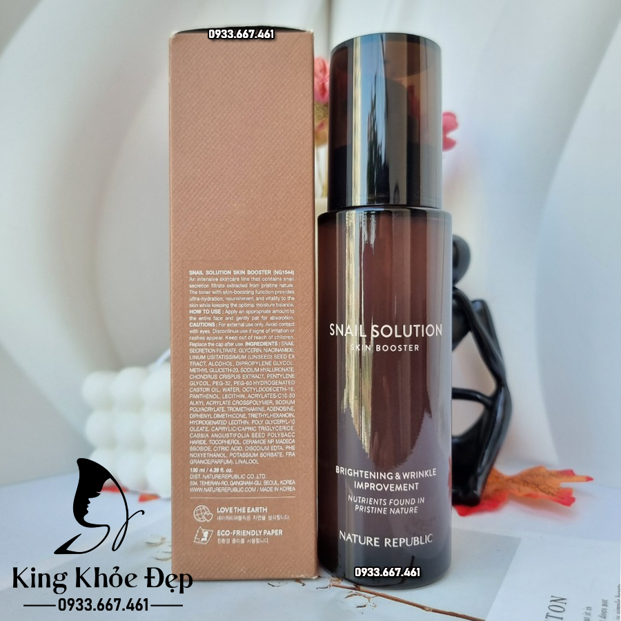 Nước Cân Bằng Nature Republic Snail Solution Skin Booster