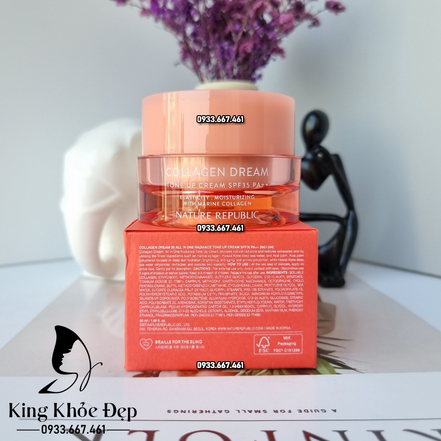 Kem Dưỡng Da Nature Republic Collagen Dream Tone Up Cream SPF/35+++