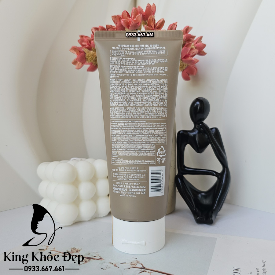 Sửa Rửa Mặt Nature Republic Jeju Sparkling Mud Foam Cleanser
