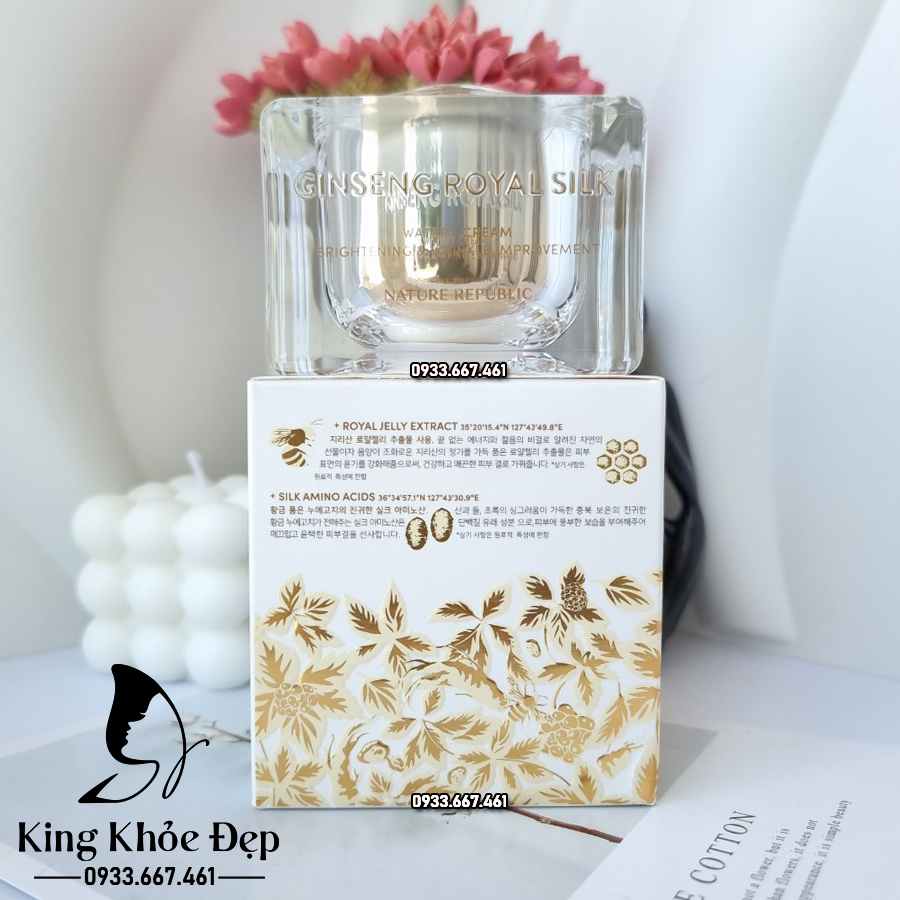 Kem Dưỡng Da Nature Republic Ginseng Royal Silk Watery Cream – Dưỡng Ẩm & Chống Lão Hóa Cao Cấp Từ Hàn Quốc