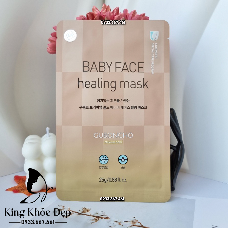 Mặt Nạ Guboncho Premium Gold Baby Face Healing Mask 5 Miếng – Da Mịn Màng Như Em Bé Sau Mỗi Lần Đắp