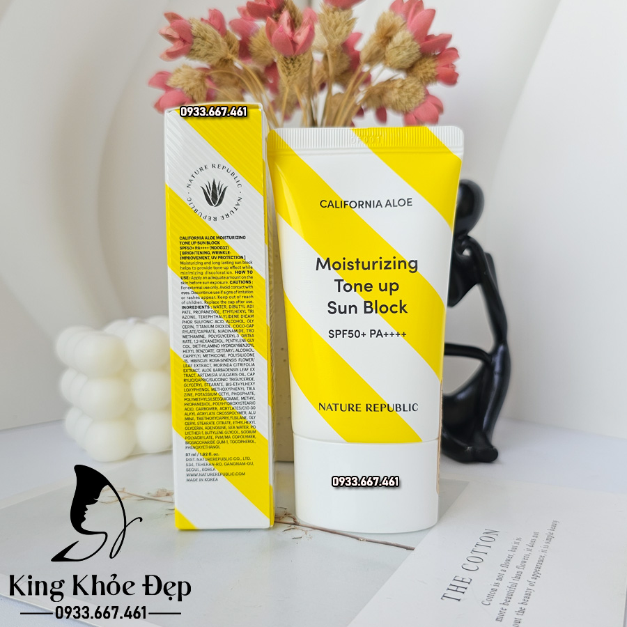 Kem Chống Nắng Nature Republic California Aloe Moisturizing Tone Up Sun Block 57ml