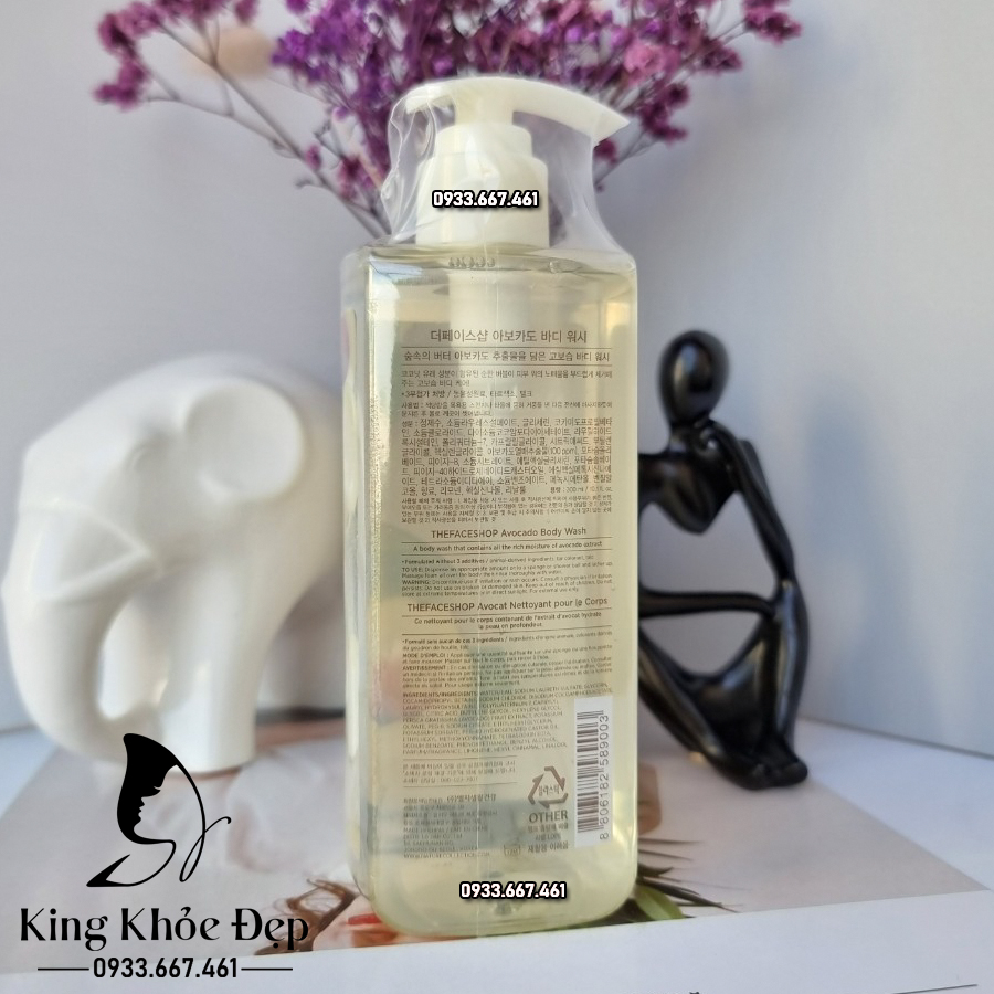 Sữa Tắm Bơ Dưỡng Ẩm Sâu The Face Shop Avocado Body Wash 300ml – Da Mềm Mịn Chuẩn Spa Tại Nhà