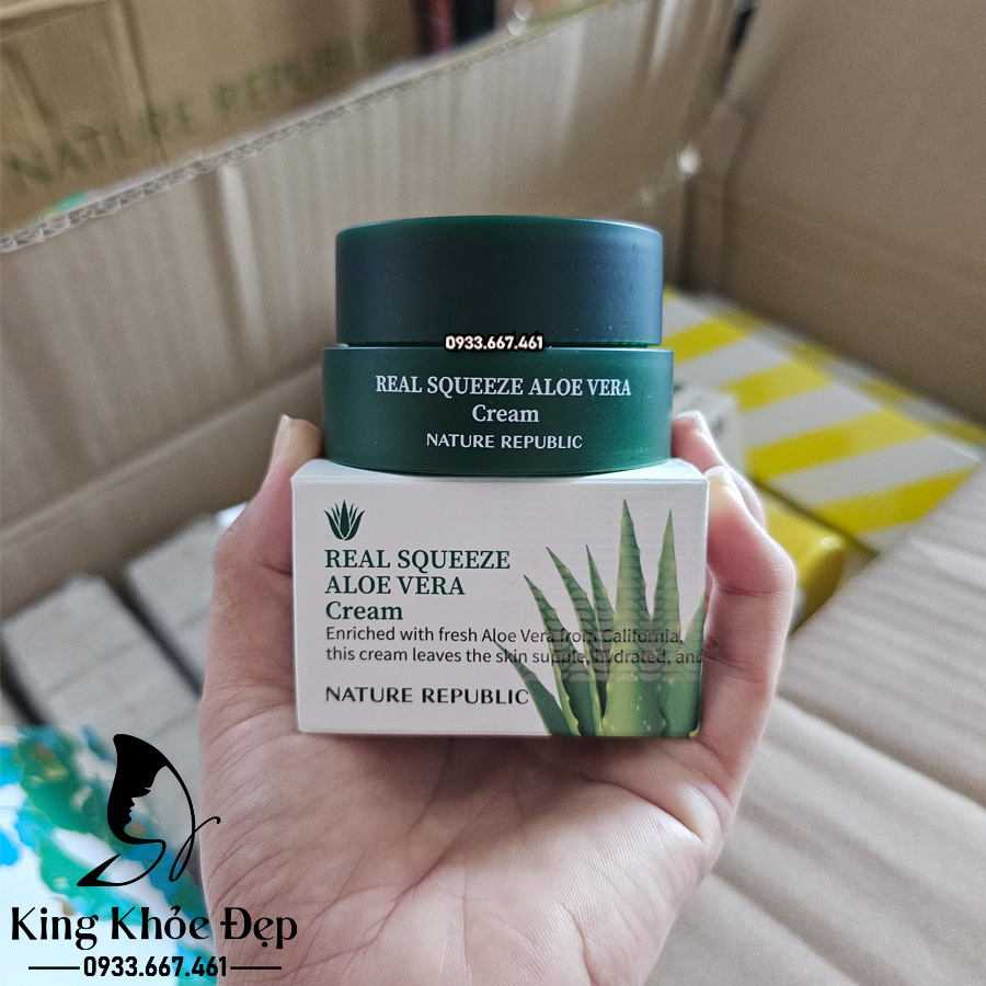 Kem Dưỡng Da Nature Republic Real Squeeze Aloe Vera Cream – Dịu Mát Làn Da, Cấp Ẩm Tức Thì