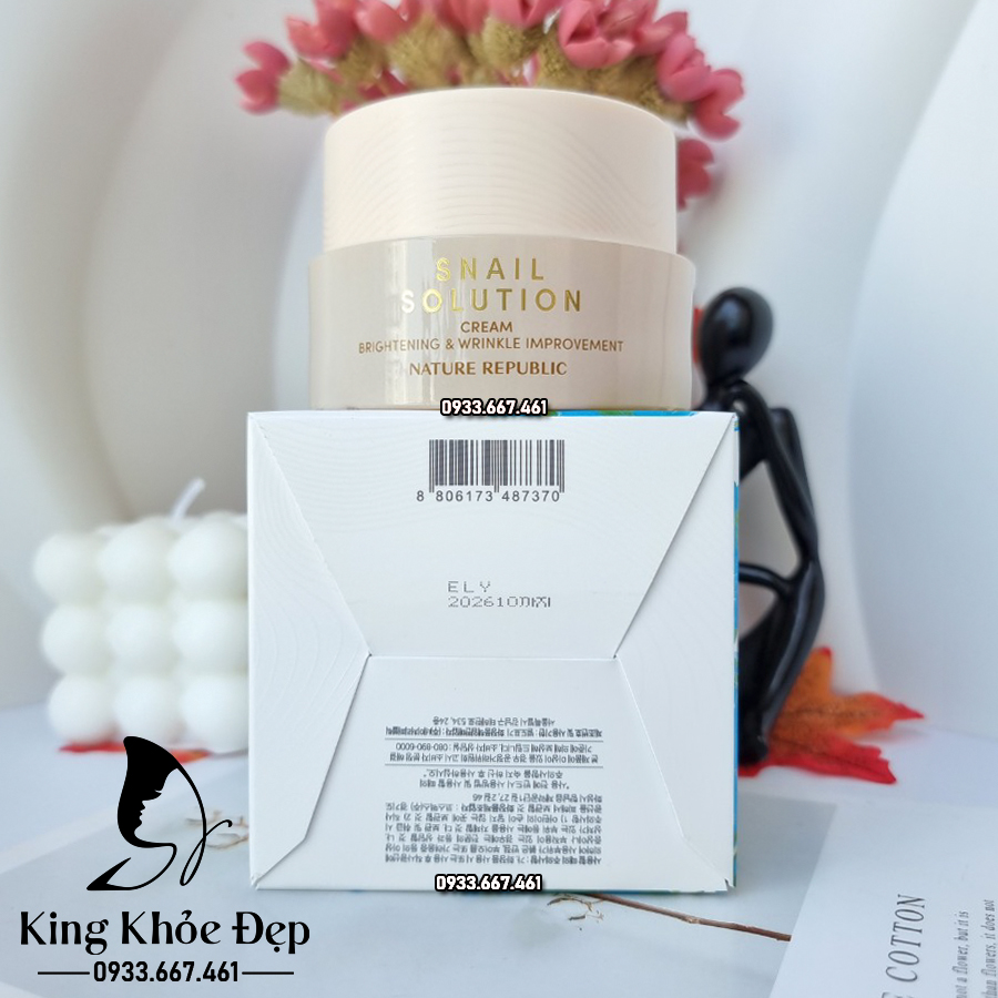 Kem Dưỡng Da Nature Republic Snail Solution Cream – Phục Hồi & Tái Tạo Da Từ Dịch Nhầy Ốc Sên