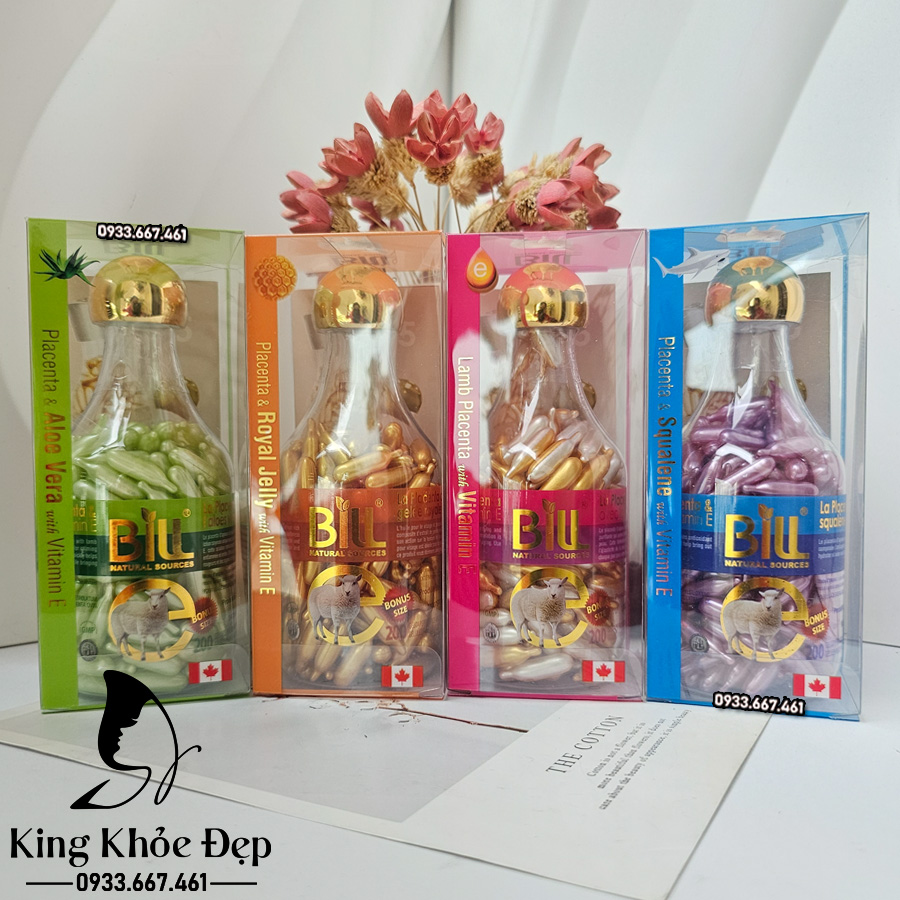Viên Bôi Dưỡng Da Nhau Thai Cừu & Vitamin E 200 Viên – Serum Viên Dưỡng Ẩm, Phục Hồi & Trẻ Hóa Da