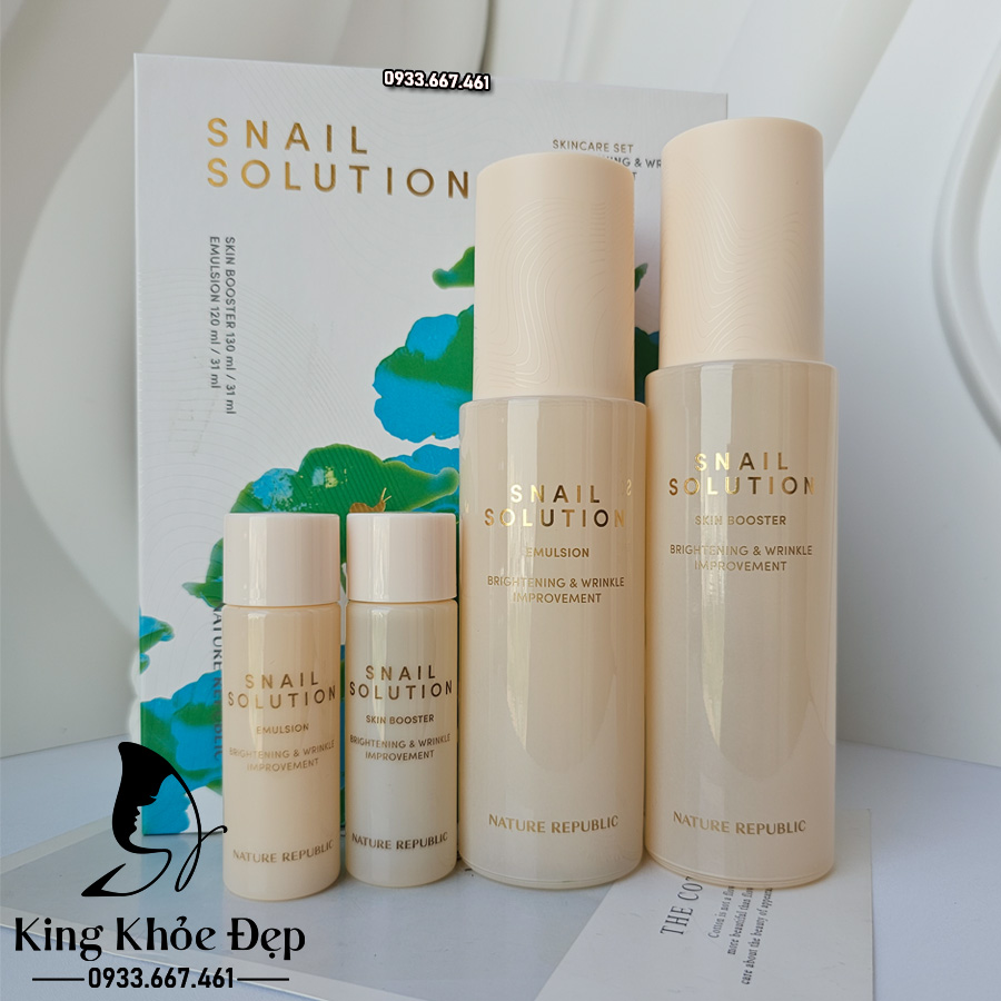 Bộ Dưỡng Da Nature Republic Snail Solution Set – Tái Sinh Làn Da, Trẻ Hóa Sáng Mịn Tự Nhiên