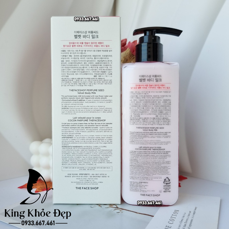 Sữa Dưỡng Thể The Face Shop Perfume Seed Velvet Body Milk 300ml – Dưỡng Da Mịn Màng & Hương Thơm Quyến Rũ