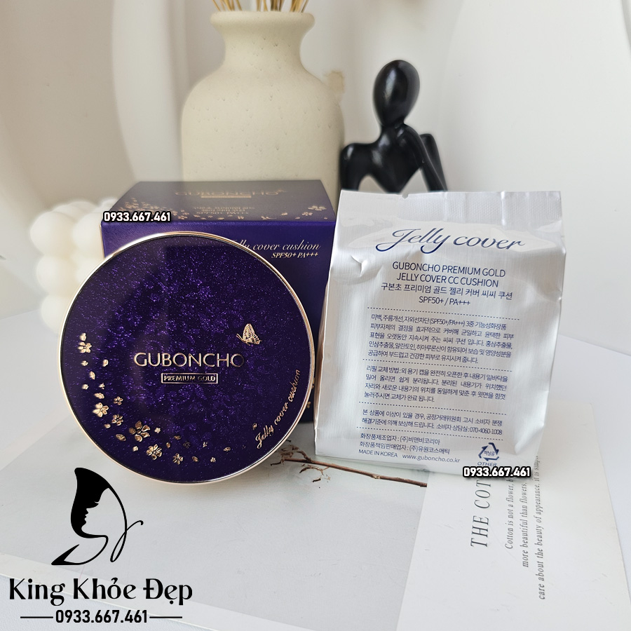Phấn Nước Guboncho Premium Gold Jelly Cover CC Cushion – Che Phủ Hoàn Hảo, Bảo Vệ Da Tối Ưu