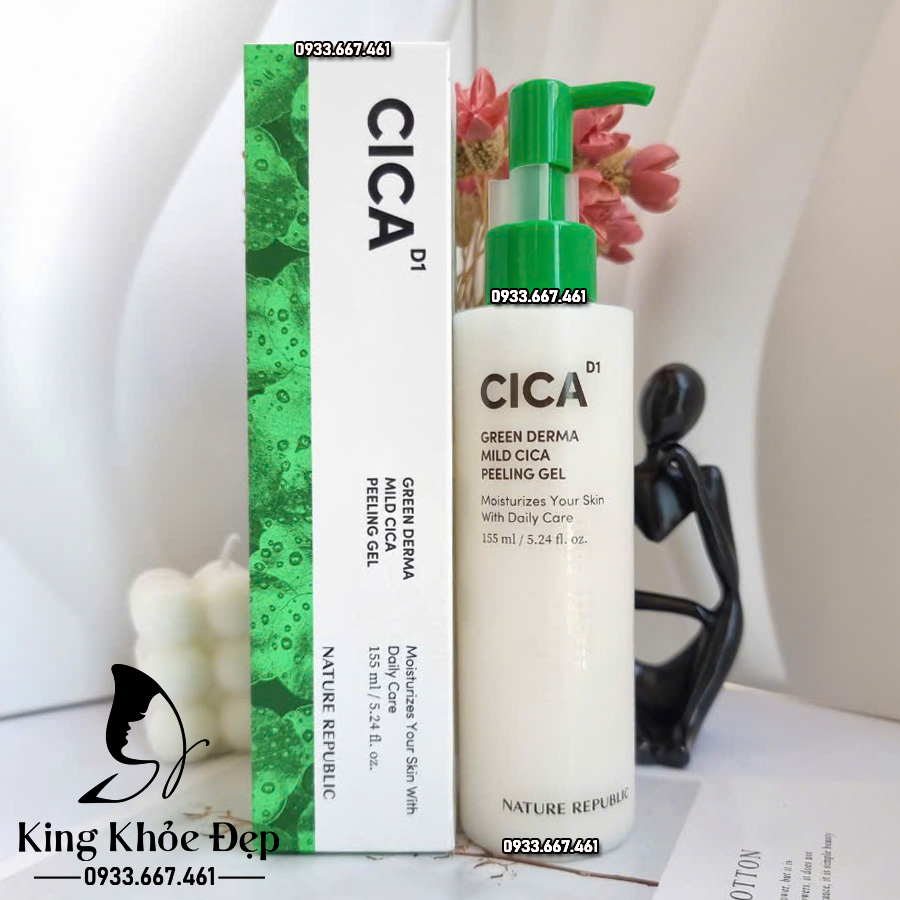 Tẩy Tế Bào Chết Nature Republic Green Derma Mild Cica Peeling Gel – Làm Sạch Dịu Nhẹ, Cho Làn Da Sáng Mịn Tự Nhiên