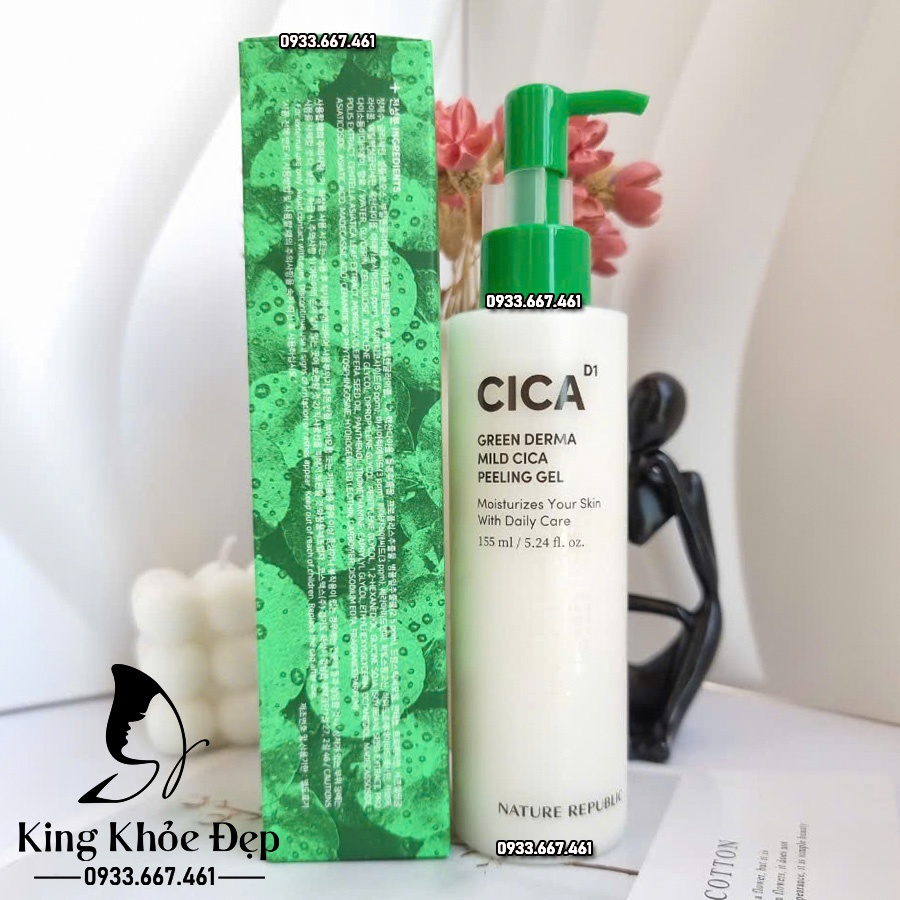 Tẩy Tế Bào Chết Nature Republic Green Derma Mild Cica Peeling Gel – Làm Sạch Dịu Nhẹ, Cho Làn Da Sáng Mịn Tự Nhiên
