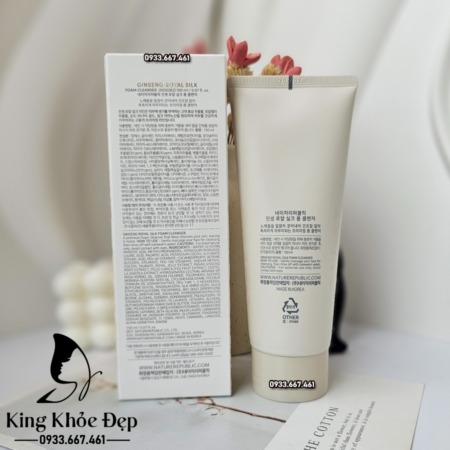 Sửa Rửa Mặt Nature Republic Ginseng Royal Silk Foam Cleanser