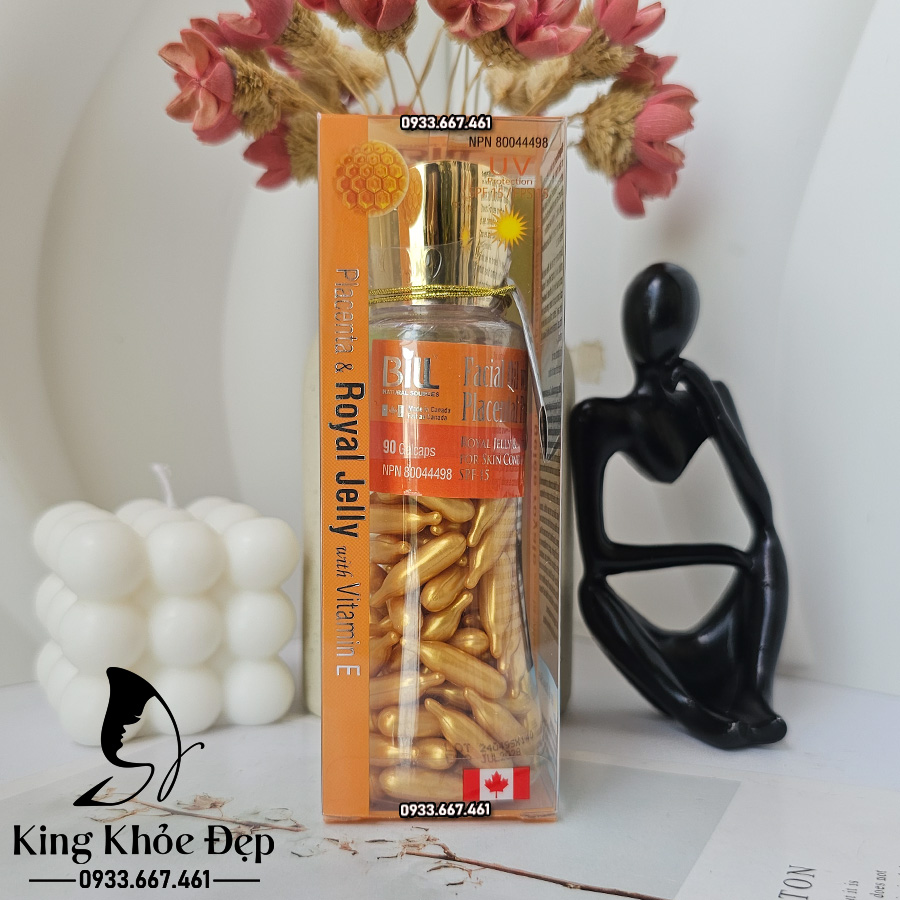 Viên Bôi Dưỡng Da Nhau Thai Cừu Sữa Ong Chúa Và Vitamin E 10 Viên (Chống Nắng SPF/15) 