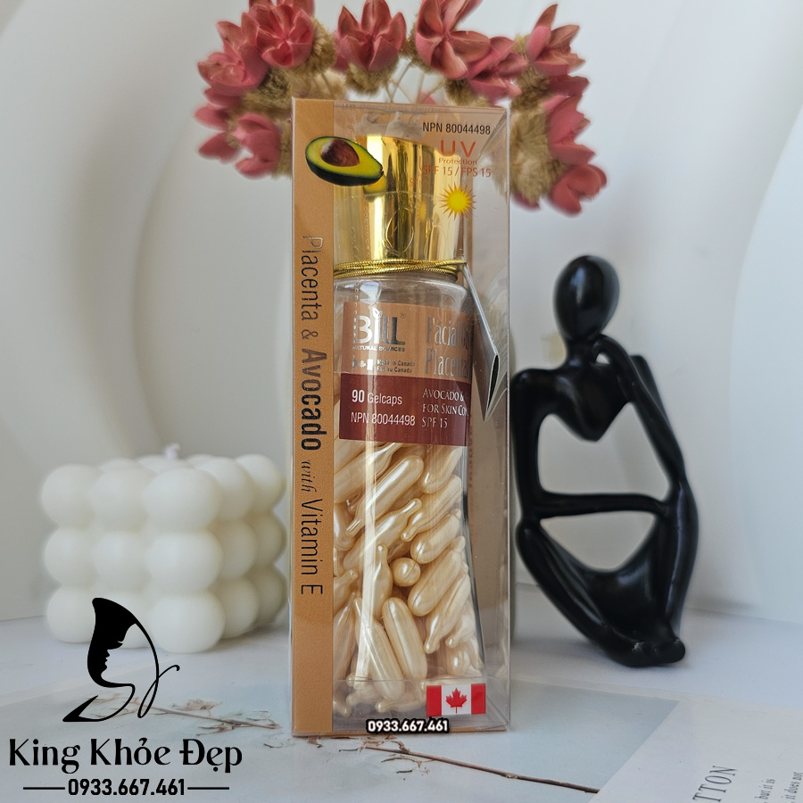 Viên Bôi Nhau Thai Cừu Bơ & Vitamin E 90 Viên SPF15 Chính Hãng Bill Natural Sources – Serum Viên Dưỡng Ẩm & Bảo Vệ Da