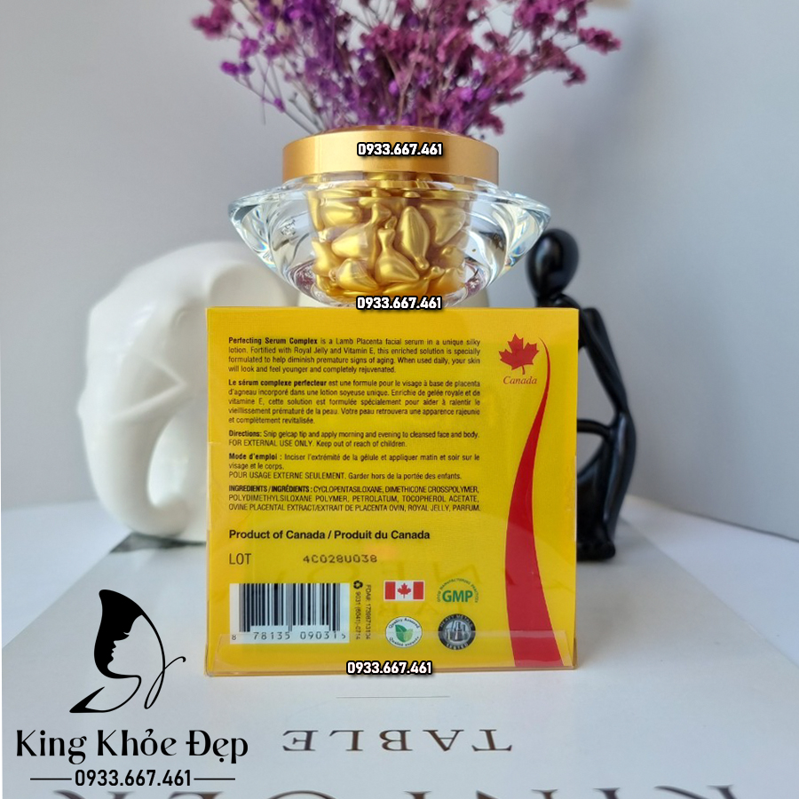 Viên Bôi Nhau Thai Cừu Sữa Ong Chúa Perfecting Serum Complex 50 Viên – Dưỡng Trắng Da & Chống Lão Hóa Hiệu Quả