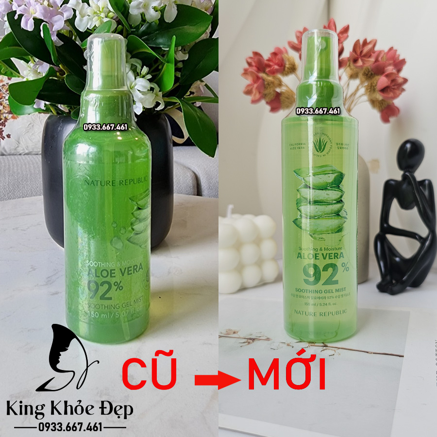 Xịt Khoáng Nature Republic Aloe Vera 92% Soothing Gel Mist