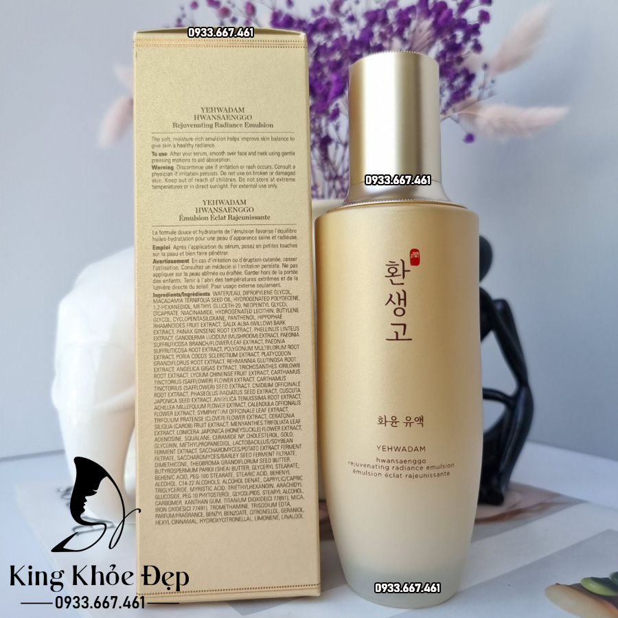 Sữa Dưỡng Yehwadam Hwansaenggo Rejuvenating Radiance Emulsion – Dưỡng Ẩm & Ngăn Ngừa Lão Hóa Từ Thảo Dược Đông Y