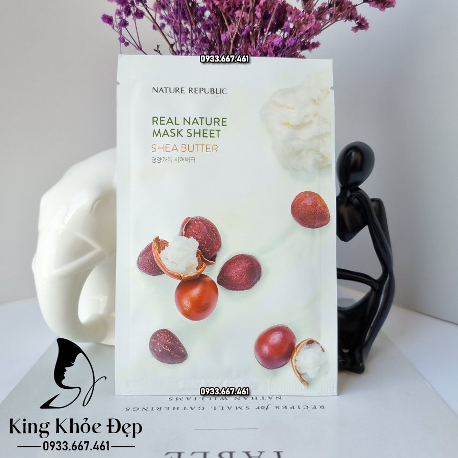 Mặt Nạ Nature Republic Real Nature Mask Sheet Shea Butter 10 Miếng – Dưỡng Ẩm Chuyên Sâu Cho Da Khô