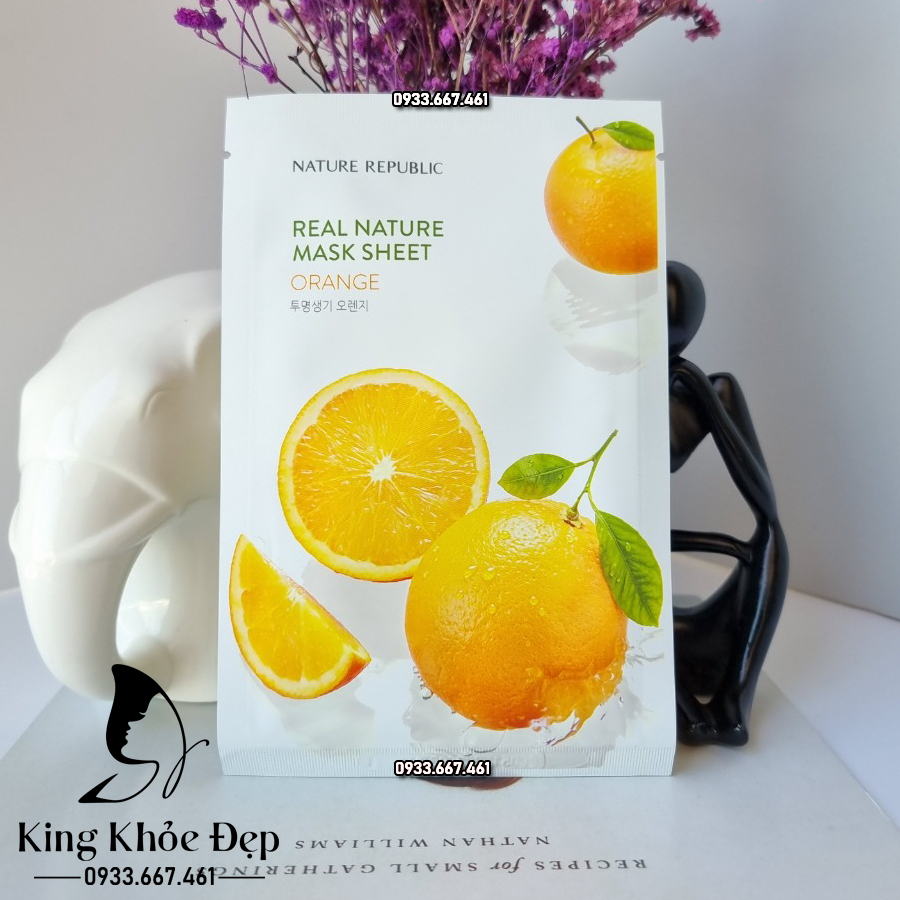 Mặt Nạ Nature Republic Real Nature Mask Sheet Orange 10 Miếng – Bừng Sáng Làn Da, Ngăn Ngừa Lão Hóa