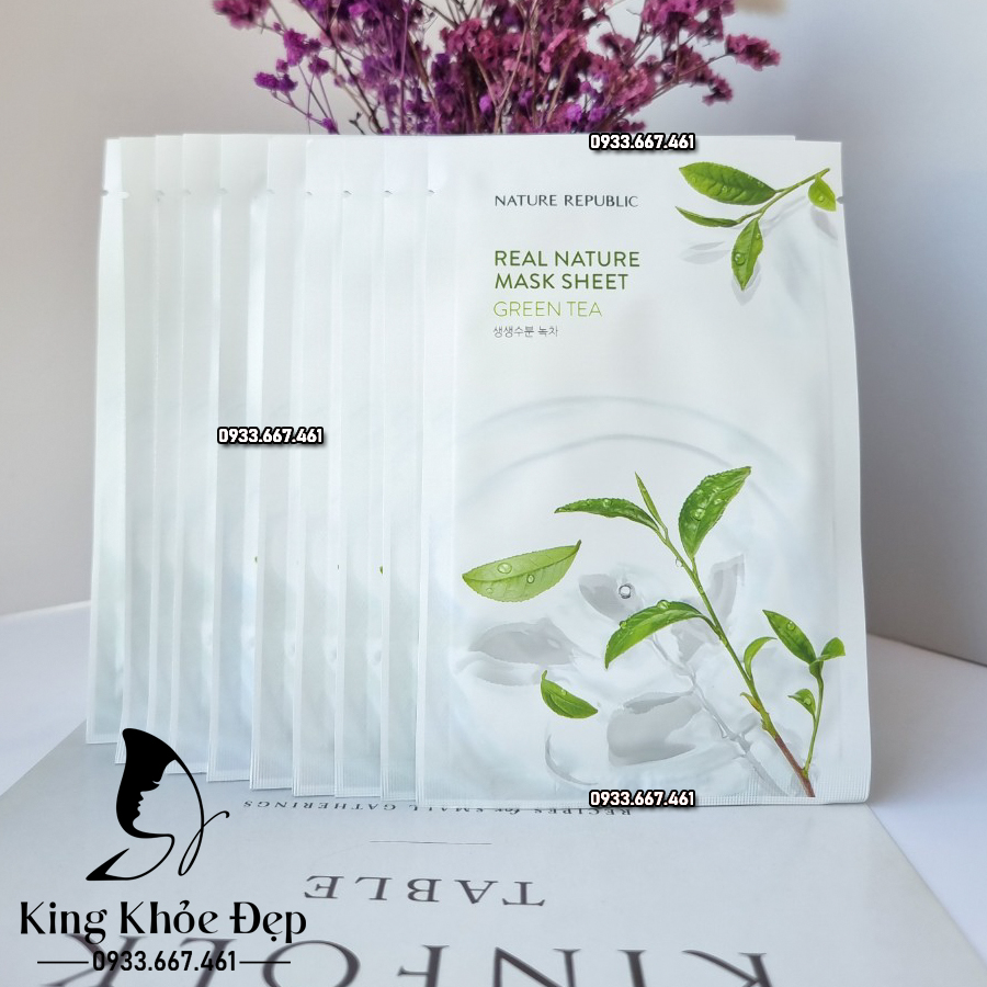 Mặt Nạ Nature Republic Real Nature Mask Sheet Green Tea 10 Miếng – Thanh Lọc, Kiềm Dầu & Ngừa Mụn Hiệu Quả