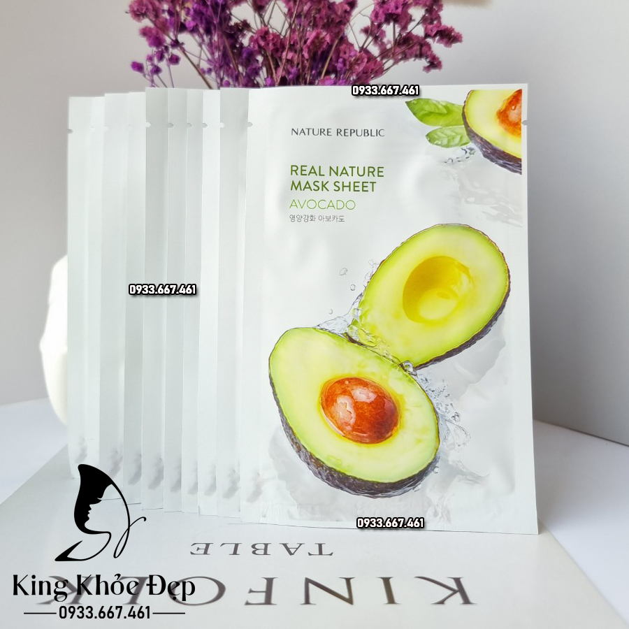 Mặt Nạ Nature Republic Real Nature Mask Sheet Avocado 10 Miếng – Dưỡng Ẩm Sâu & Nuôi Dưỡng Da Mềm Mượt