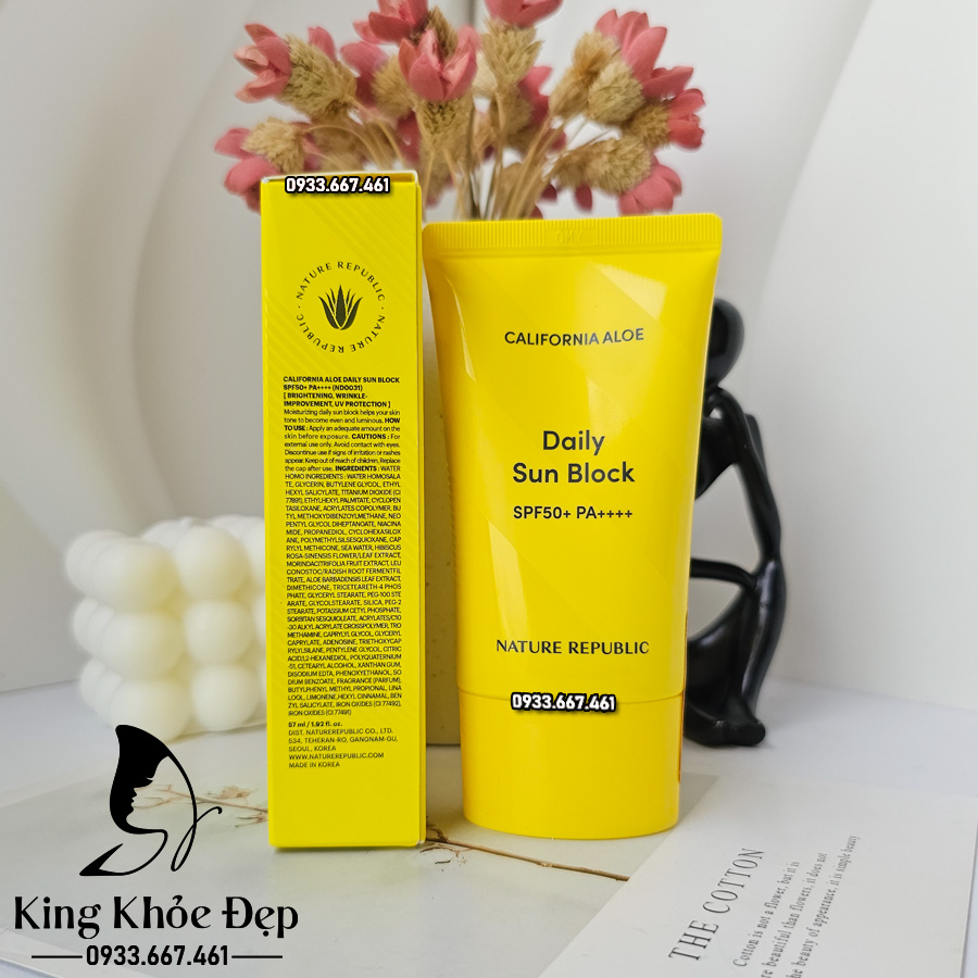 Kem Chống Nắng Nature Republic California Aloe Daily Sun Block SPF50 +++